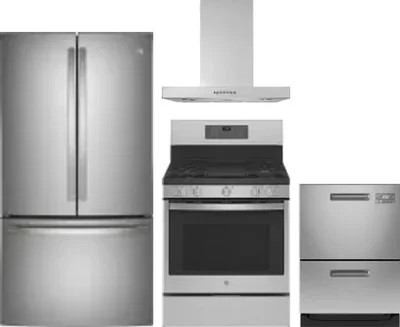 4 Piece Package Includes Refrigerator, Range, Hood And Dishwasher